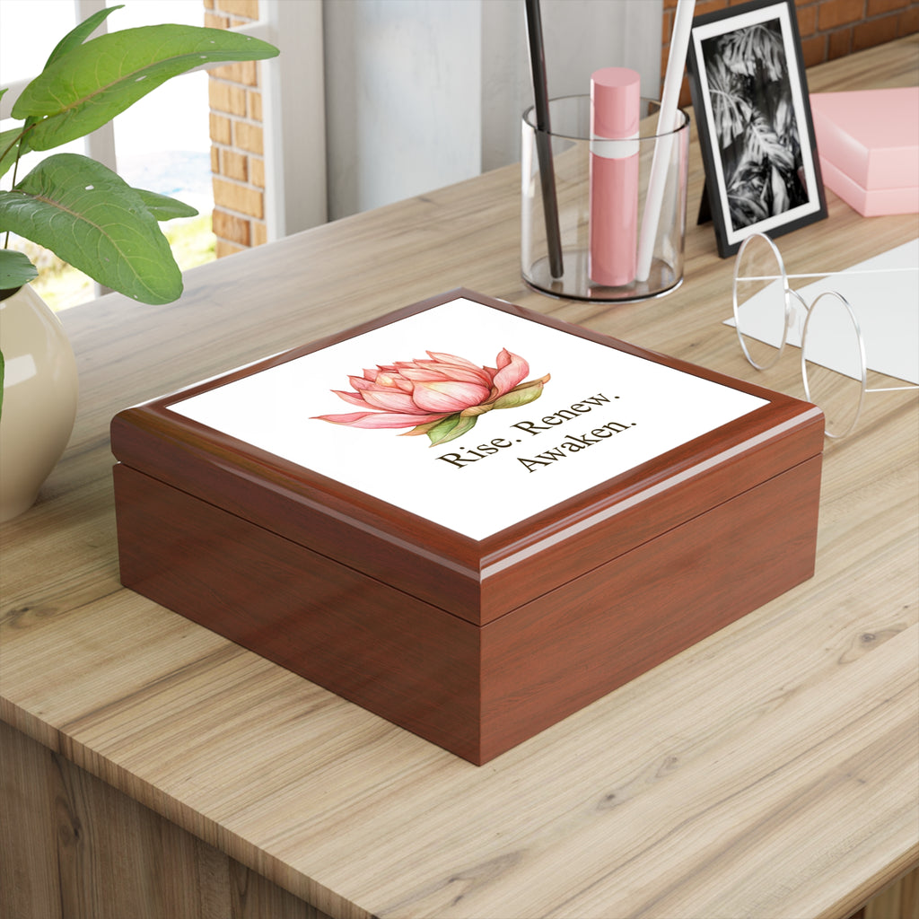 Lotus-Inspired Box with Inspirational Quote