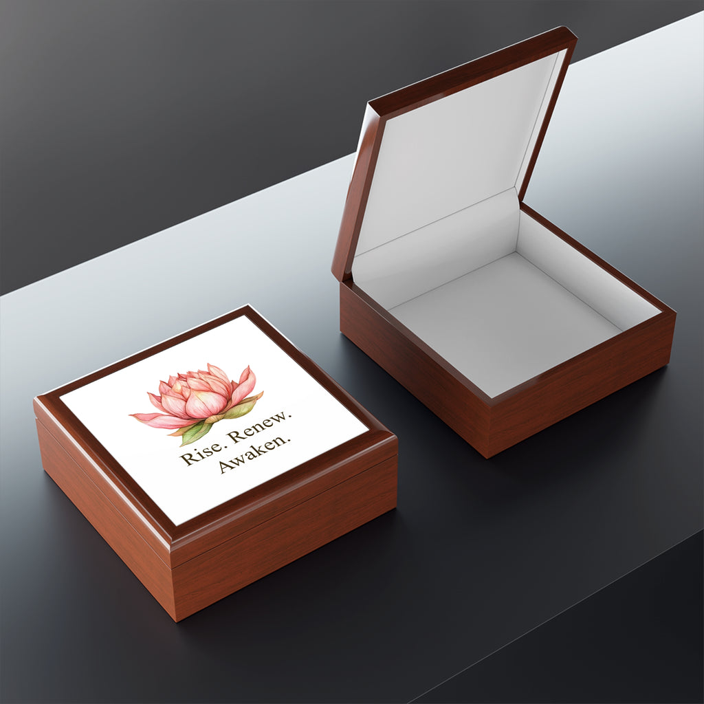 Lotus-Inspired Box with Inspirational Quote