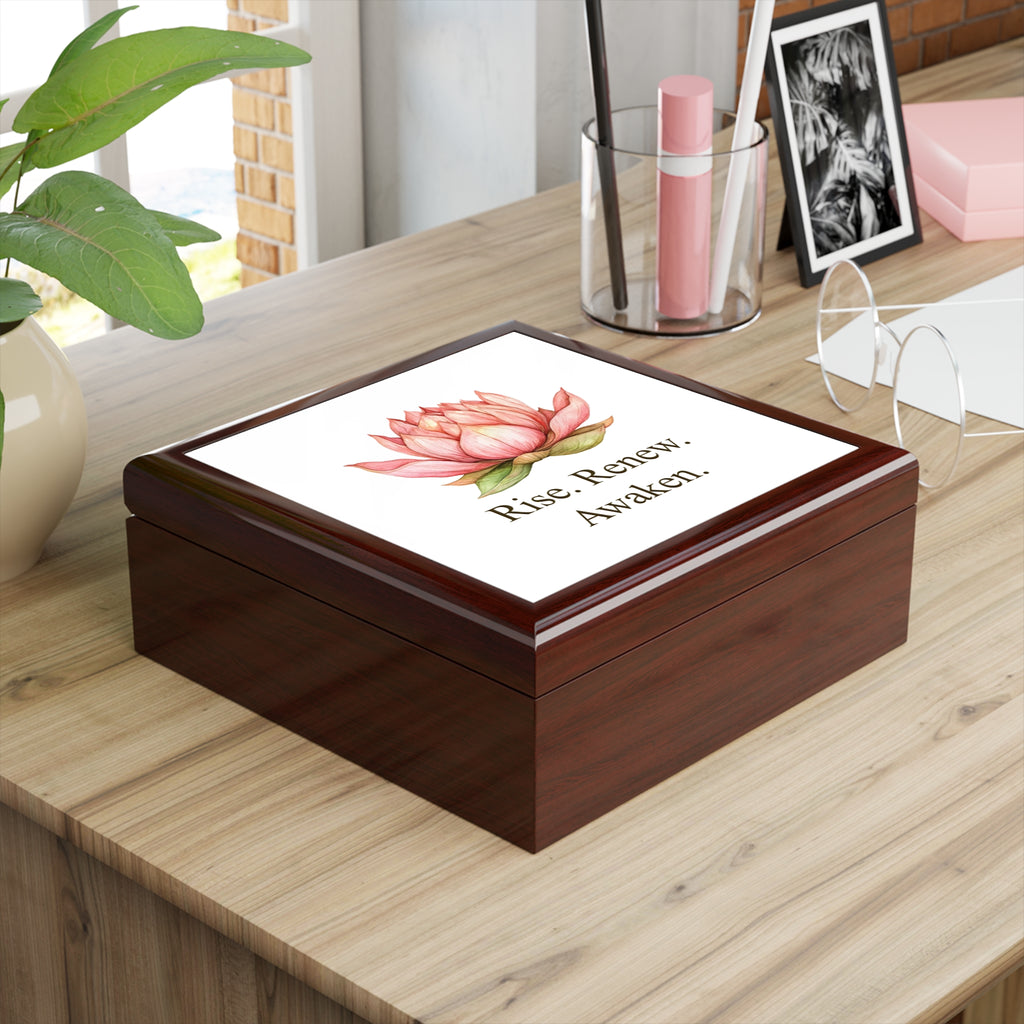Lotus-Inspired Box with Inspirational Quote