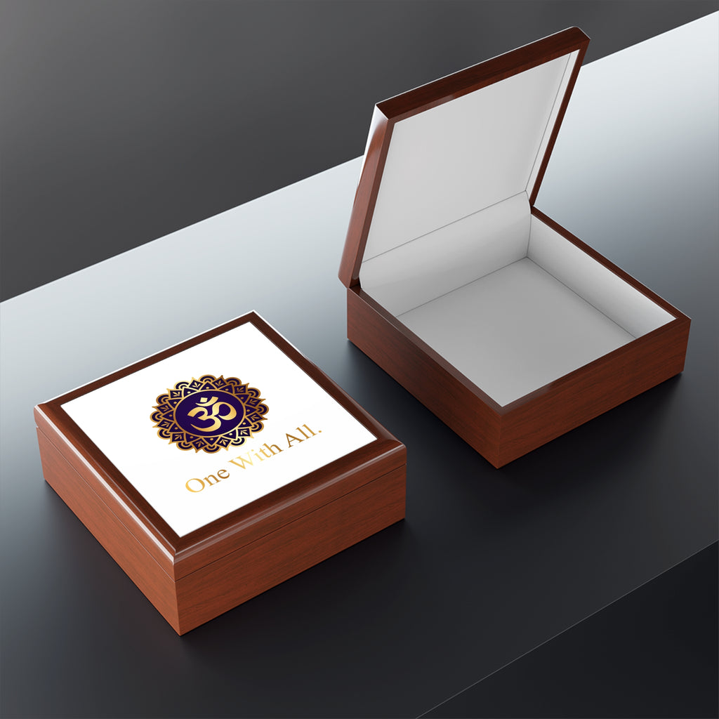 Elegant OM Box with Inspirational Quote - One With All