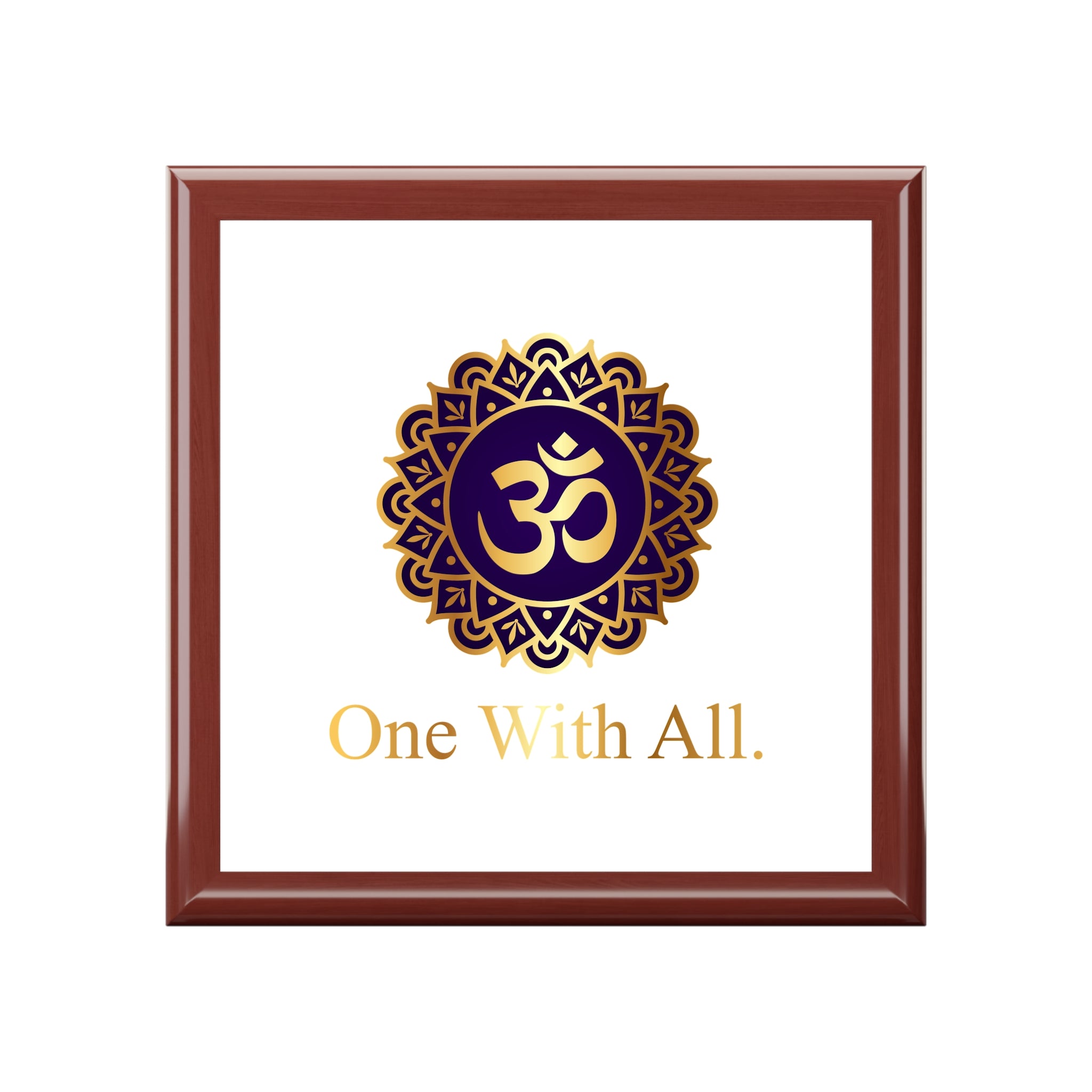 Elegant OM Box with Inspirational Quote - One With All
