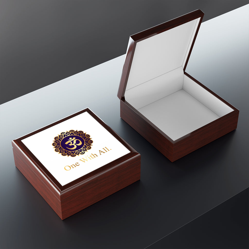 Elegant OM Box with Inspirational Quote - One With All