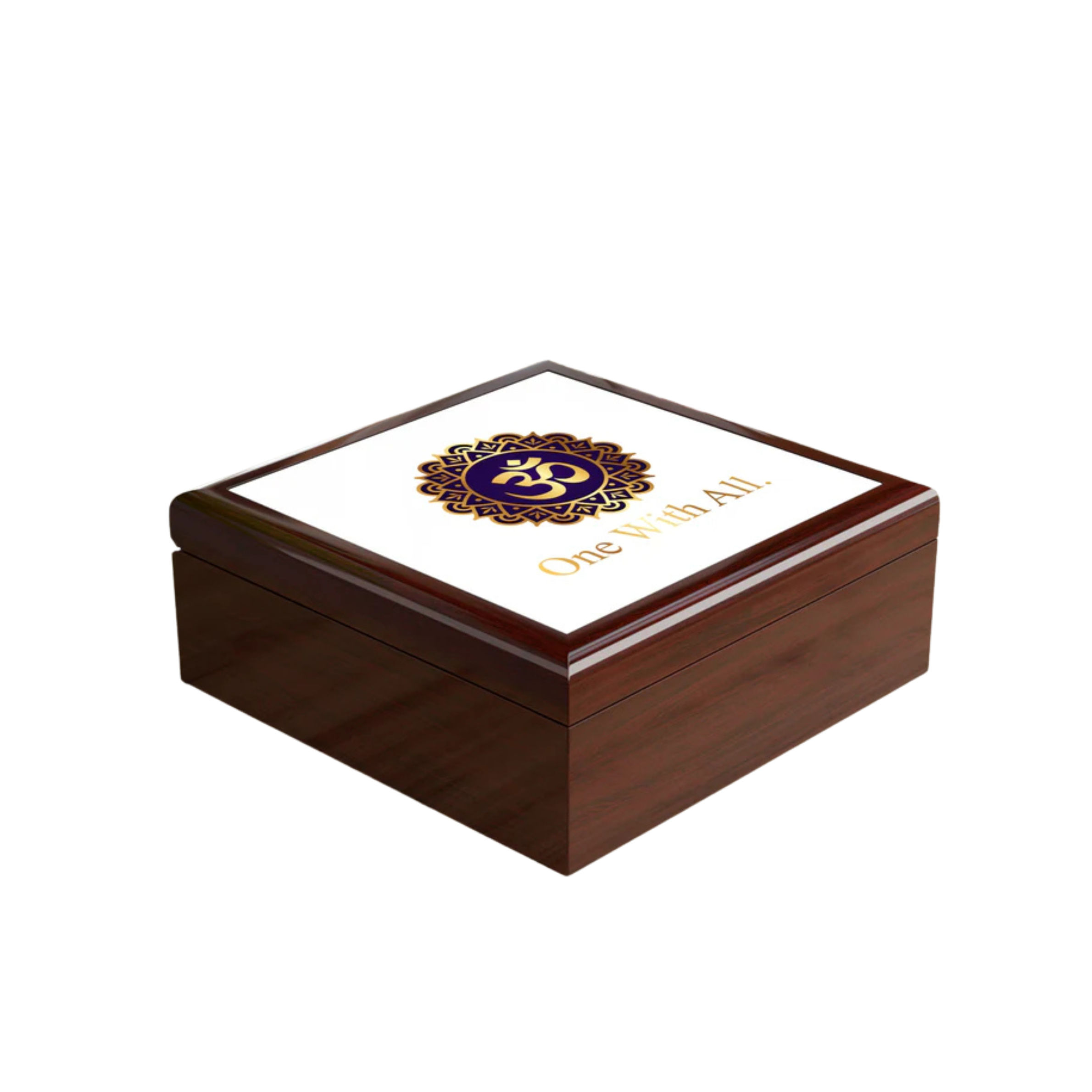 Elegant OM Box with Inspirational Quote - One With All