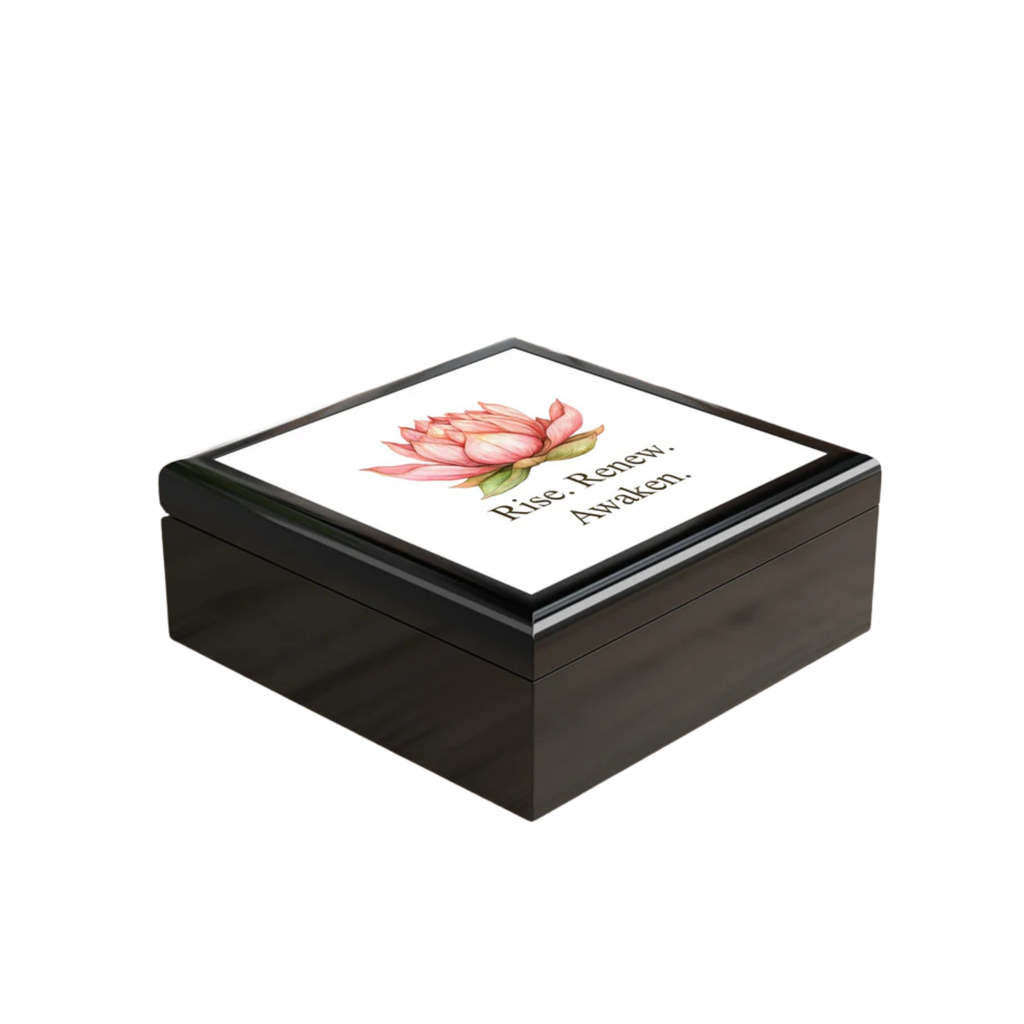 Lotus-Inspired Box with Inspirational Quote